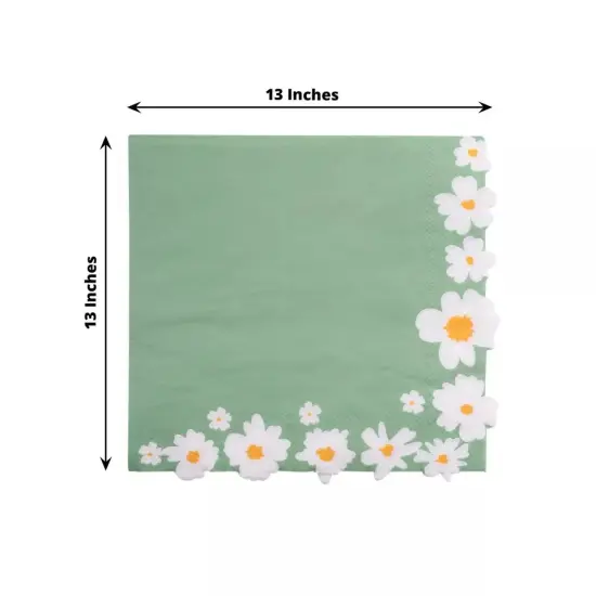 20 Daisy Flower Disposable Dinner Napkins {6}