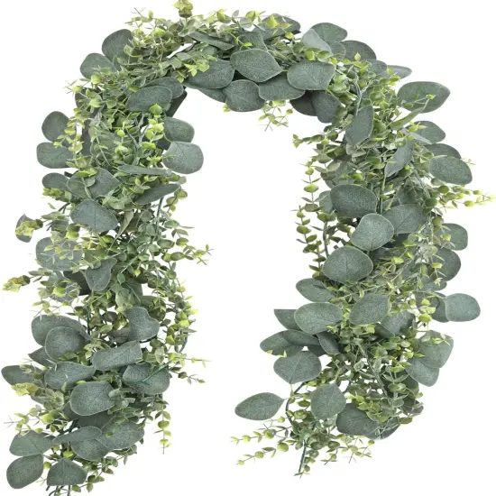 5.5ft Artificial Eucalyptus Garland: Ideal for Weddings, Home Decor, and Parties {1}