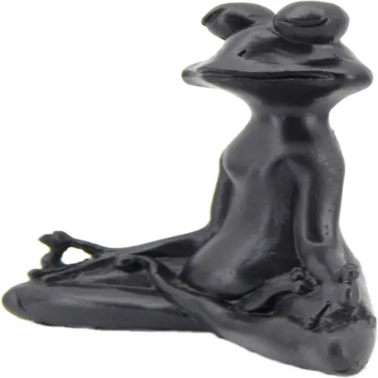 Frog Statue Meditation Lotus Pose Yoga Zen Buddha Outdoor Garden Patio Yard Home Decor Good Luck Feng Shui Sculptures Vastu Figurine 6 Inch {2}