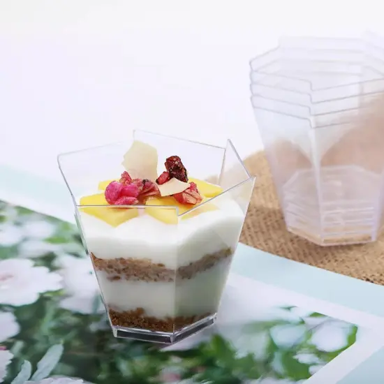 12 pk Plastic 3 oz CLEAR Mini DESSERT CUPS {1}