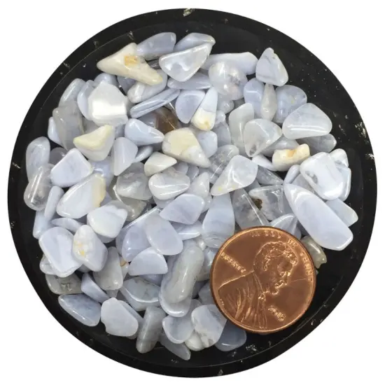 Blue Lace Agate Tiny Crystal Chips &ndash; Size L1 {2}