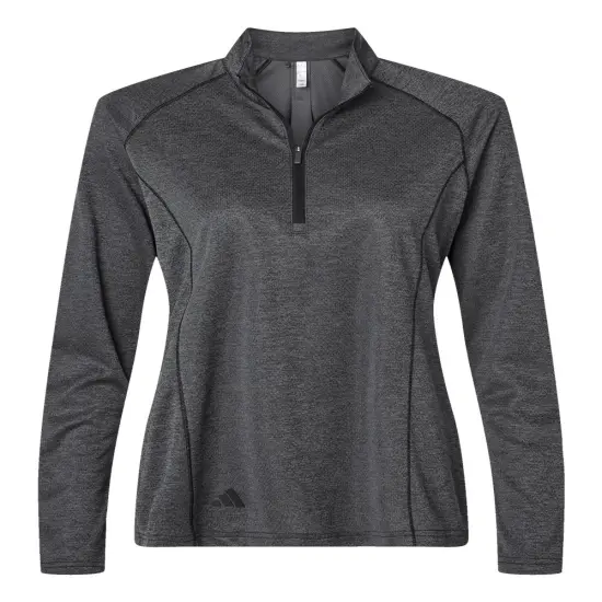 Adidas&reg; Women's Space Dyed Quarter-Zip Pullover Black melange {1}