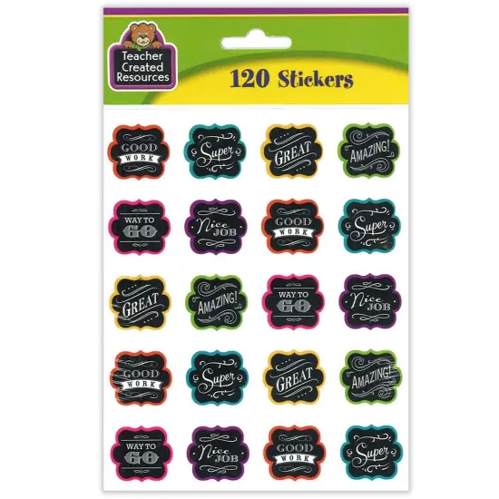 Chalkboard Brights Stickers, 120 Per Pack, 12 Packs {2}
