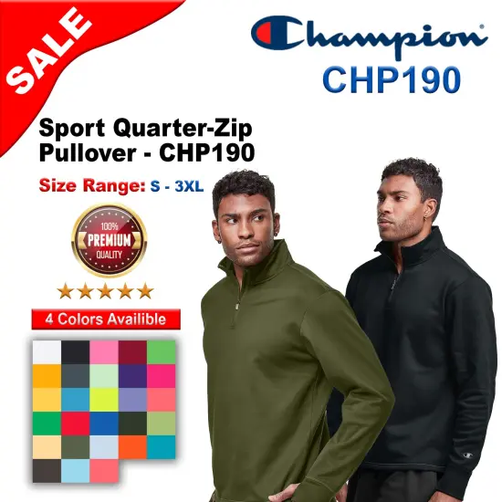 Champion&reg; Sport Quarter-Zip Pullover Black {2}