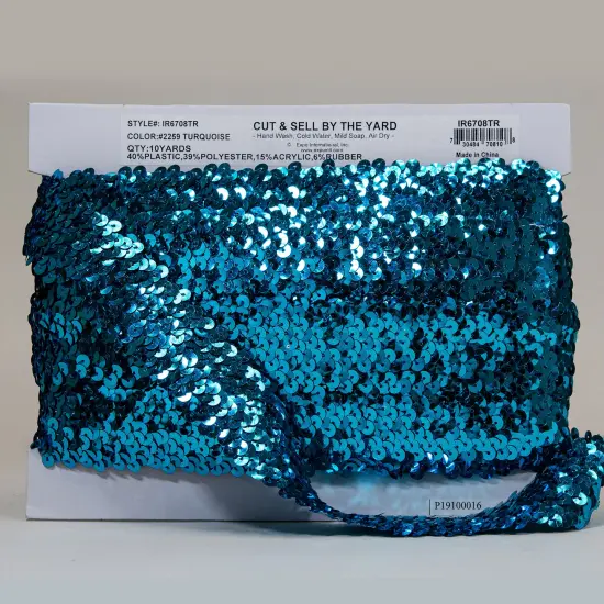 10 yards of 4 Row 1 1/2" Metallic Stretch Sequin Trim | 10 yard cut Silver {3}