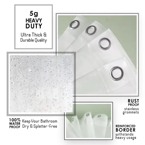 Clara Clark Shower Curtain Liner Frosted {3}