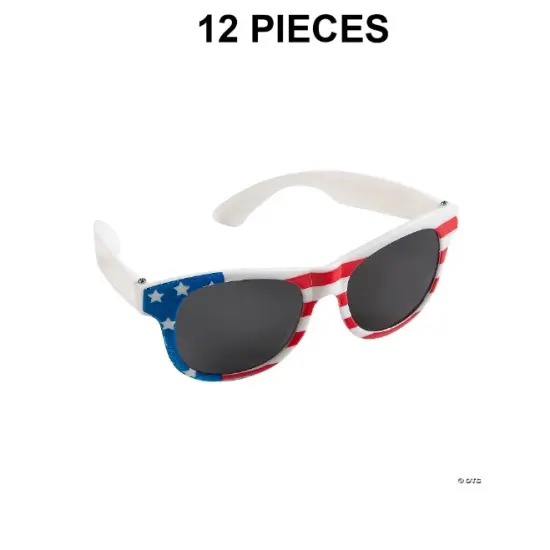 Adults Patriotic Flag Nomad Sunglasses - 12 Pc. {1}