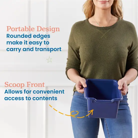 Scoop Front Storage Bins, Multipurpose Organization, 25-Pack Navy {4}