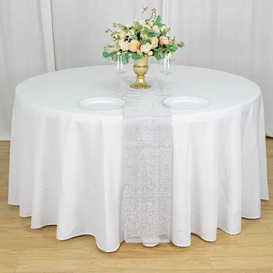 Crystal Rhinestone Table Runner Silver {1}