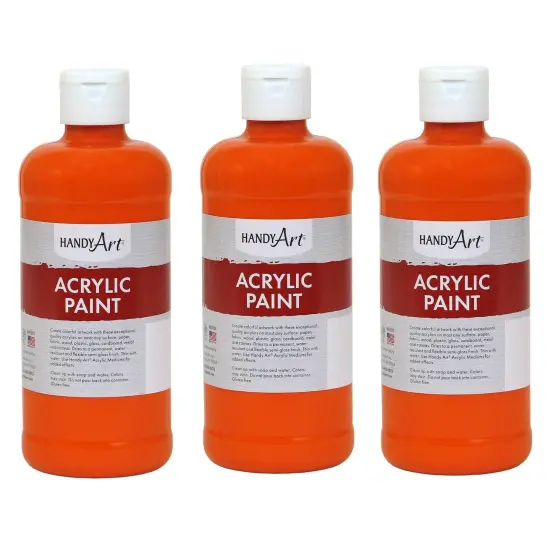 Acrylic Paint 16 oz, Chrome Orange, Pack of 3 {1}