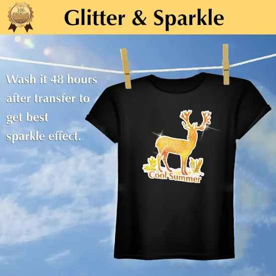 Gold Glitter Heat Transfer Paper for Inkjet Printer (25 Sheets, 8.5x11'') Printable Heat Transfer Vinyl for T Shirts Iron on Transfers for Light & Dark Fabrics {2}