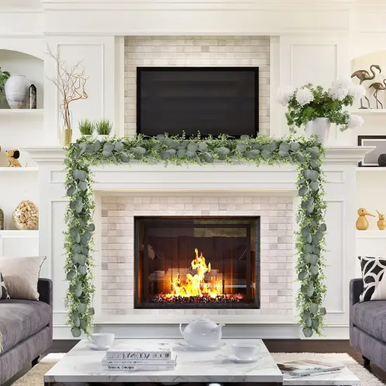 5.5ft Artificial Eucalyptus Garland: Ideal for Weddings, Home Decor, and Parties {5}