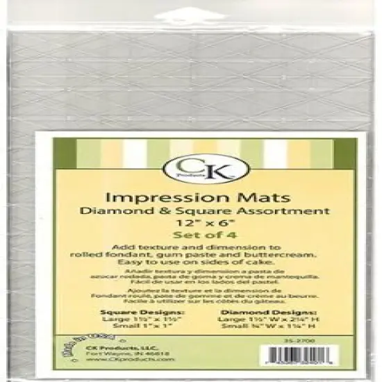 CK Products Icing Impression Mat Diamond & Square Assortment 4 pk {1}