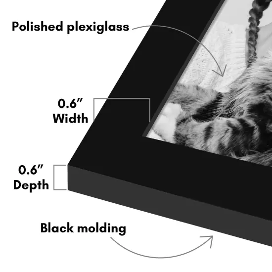 Americanflat 8x10 Picture Frames - Set of 2 - Photo Frames for Wall Display - Polished Plexiglass Cover - Hanging Hardware for Vertical and Horizontal Display - Includes Easel - Black {3}