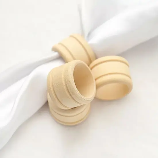 Natural Wooden Napkin Rings {3}