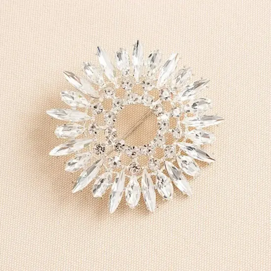 2 Silver Snowflake Metal Rhinestones Sash BUCKLES Chair Decor {4}