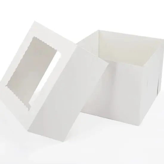 10 x 10 x 8" White Bakery Boxes with Window Pastry Boxes for Cakes, Cookies and Desserts {3}