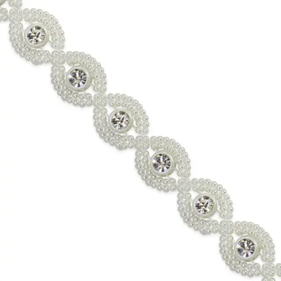 10 yards of Asai 1/2" Centerpiece Rhinestone Trim | 10 yard cut White {1}