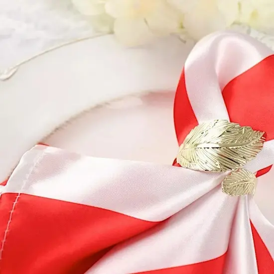 5 RED WHITE 20x20" Stripes Satin Table Napkins {3}