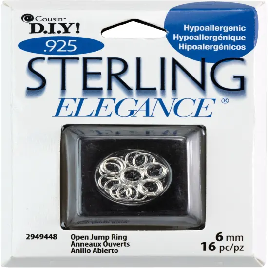 CousinDIY Sterling Elegance 925 Silver Beads & Findings-Open Jump Rings 6mm 16/Pkg {1}