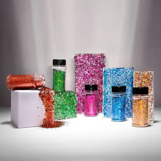 Makerflo Holographic Chunky Glitter Variety Set Iridescent Glitter for Resin Arts and Crafts, DIY Tumblers, Body Nail, Glitter for Any Crafts and Personalization - Set of 24 / 2 oz Each {5}