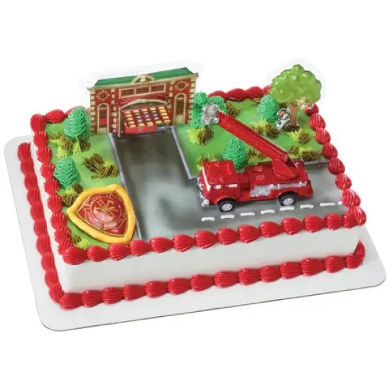 Fire Truck & Station Cake Decorating Kit {1}