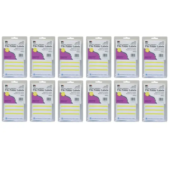 File Folder Labels, Yellow, 248 Per Pack, 12 Packs {2}
