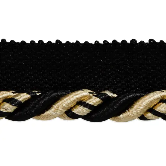 20 yards of Preshea 3/8" Twisted Lip Cord Trim | 20 yard cut Black Multi {1}