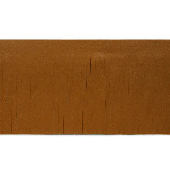 10 Yards of 4" Premium Vegan Leather Fringe Trim | 10 yard cut Light Brown {1}
