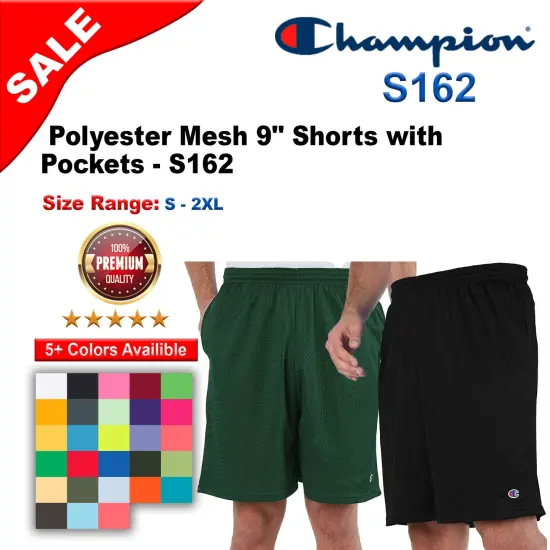 Champion&reg; Polyester Mesh Shorts with Pockets Athletic dark green {2}