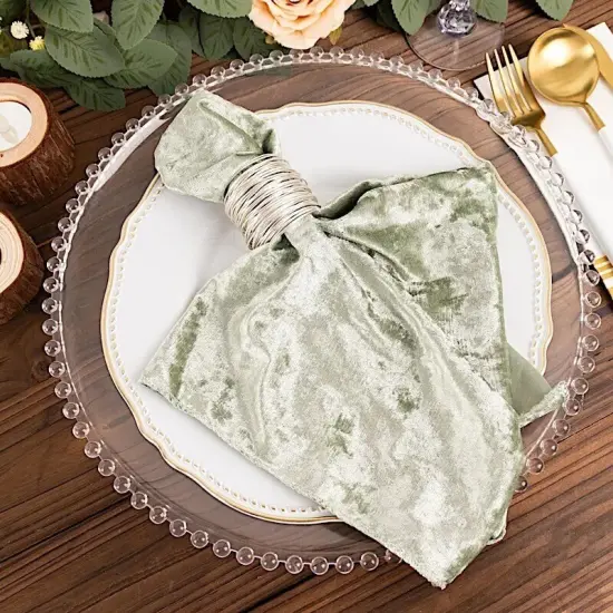 5-Pieces Crushed Velvet Dinner Napkins {5}
