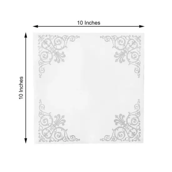 20 pcs Metallic Fleur Design Paper Cocktail Napkins {4}