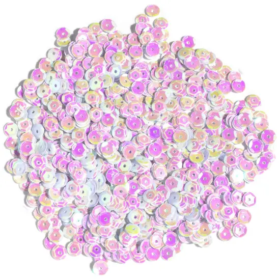 CousinDIY Cupped Sequins-White Iridescent, 5mm 800/Pkg {2}