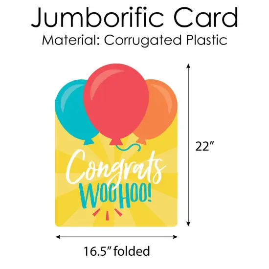 Big Dot of Happiness Congrats - Congratulations Giant Greeting Card - Big Shaped Jumborific Card {6}