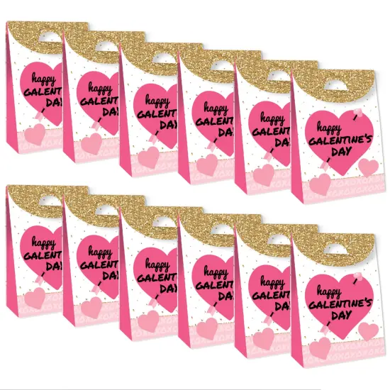 Big Dot of Happiness Be My Galentine - Galentine's & Valentine's Day Gift Favor Bags - Party Goodie Boxes - Set of 12 {6}