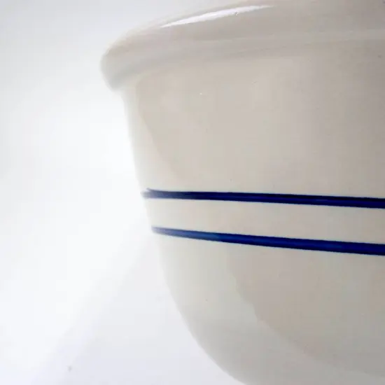 Martinez Pottery 12" Heritage Blue Stripe Stoneware Mixing Bowl {4}