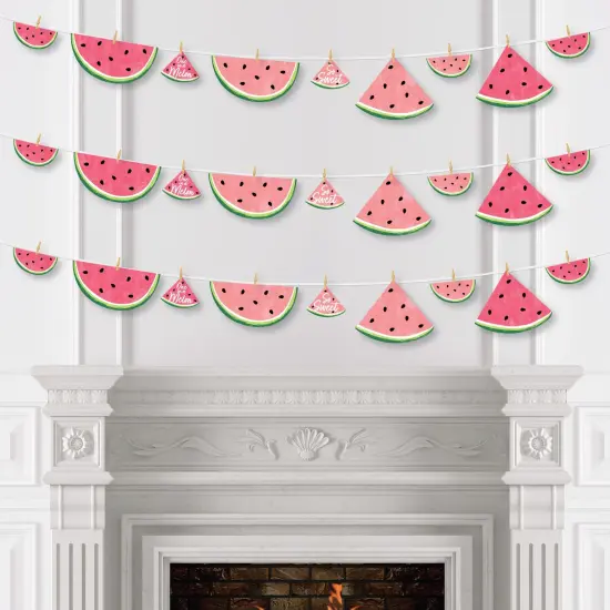 Big Dot of Happiness Sweet Watermelon - Fruit Party DIY Decorations - Clothespin Garland Banner - 44 Pieces {4}