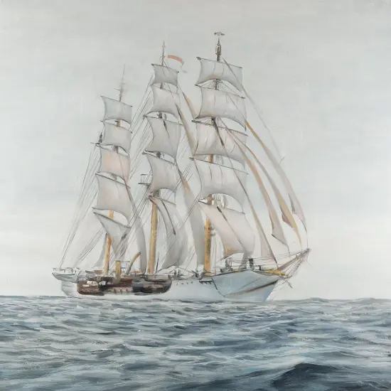 Sailingboat By A Cloudy Day Poster Print by Atelier B Art Studio - Item # VARPDXBEGCOA88 {1}