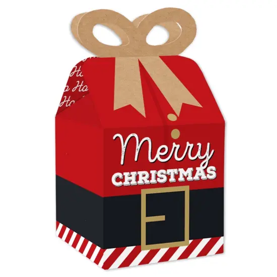 Big Dot of Happiness Jolly Santa Claus - Square Favor Gift Boxes - Christmas Party Bow Boxes - Set of 12 {1}