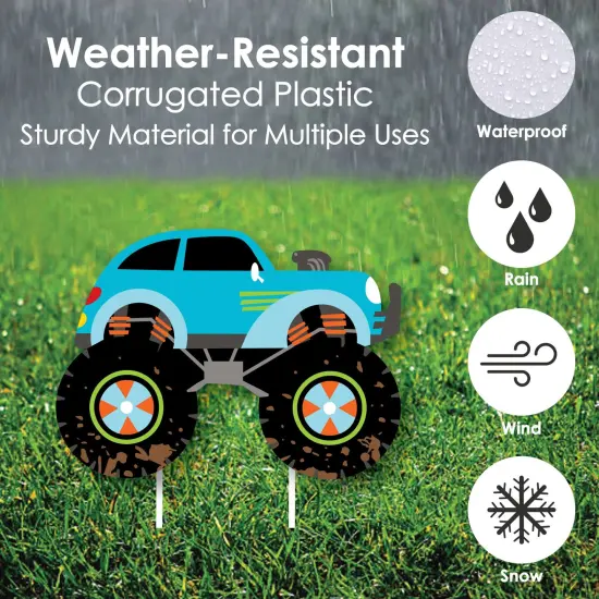 Big Dot of Happiness Smash and Crash - Monster Truck - Lawn Decorations - Outdoor Boy Birthday Party Yard Decorations - 10 Piece {6}