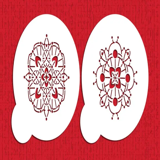 Victorian Crochet Cookie Stencils | C475 by Designer Stencils | Cookie Decorating Tools | Baking Stencils for Royal Icing, Airbrush, Dusting Powder | Reusable Plastic Food Grade Stencil for Cookies | Easy to Use & Clean Cookie Stencil {1}