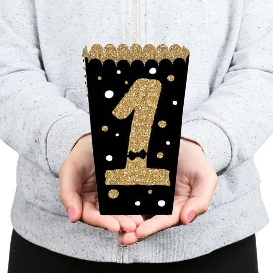 Big Dot of Happiness 1st Birthday Little Mr. Onederful - Boy First Birthday Party Favor Popcorn Treat Boxes - Set of 12 {6}