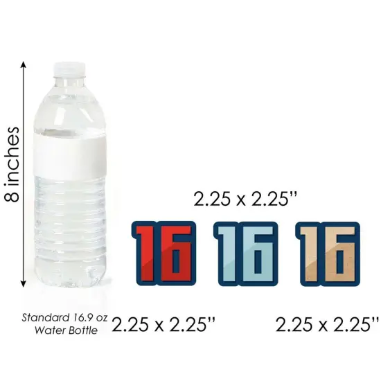 Big Dot of Happiness Boy 16th Birthday - DIY Shaped Sweet Sixteen Birthday Party Cut-Outs - 24 Count {6}