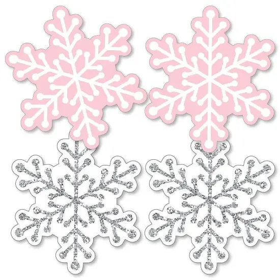 Big Dot of Happiness Pink Winter Wonderland - Snowflake Decorations DIY Holiday Snowflake Birthday Party or Baby Shower Essentials - Set of 20 {3}