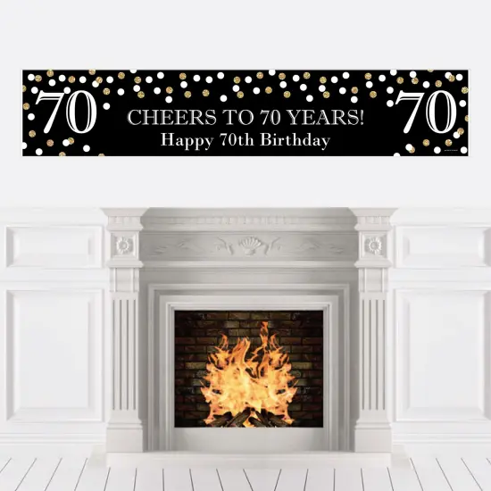 Big Dot of Happiness Adult 70th Birthday - Gold - Happy Birthday Decorations Party Banner {1}