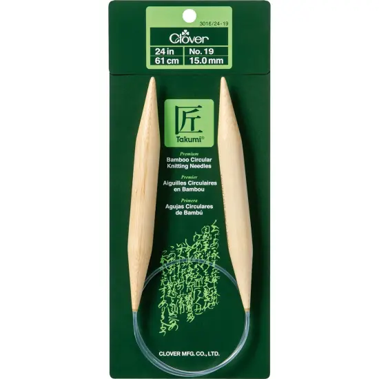 Takumi Bamboo Circular Knitting Needles 24"-Size 19 {1}