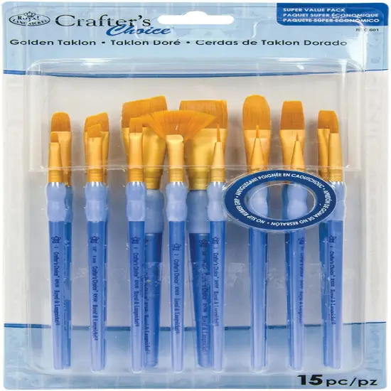 Crafter's Choice Gold Taklon Brush Value Pack 15/Pkg {1}