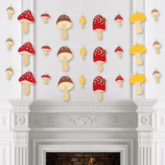 Big Dot of Happiness Wild Mushrooms - Red Toadstool Party DIY Decorations - Clothespin Garland Banner - 44 Pieces {4}