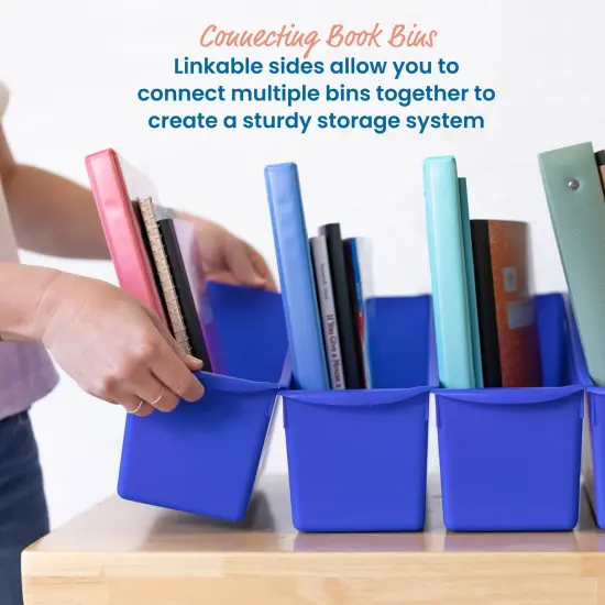 Linking Book Bins, Colorful Connecting Storage Blue {3}