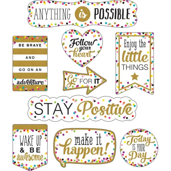 Clingy Thingies&reg; Confetti Positive Sayings Accents, 10 Pieces Per Pack, 2 Packs {2}